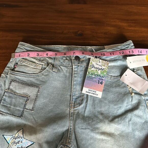 Vigoss Girls Blue, Skinny Jeans Size 14 Adjustable Waistband Stitch Fix NWT - Picture 14 of 16